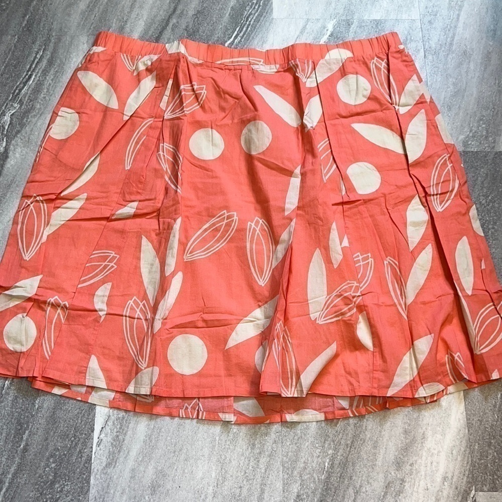 Lane Bryant peach & tan long skirt‎ size 26/28 stretch waist band